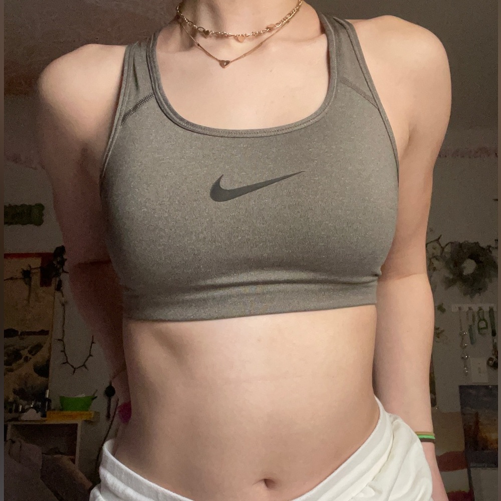 Grey Nike sports bra